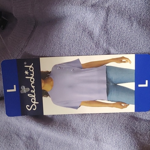 NWT Splendid Women's Short Sleeve Knit Top sweater, Blue - Picture 4 of 7